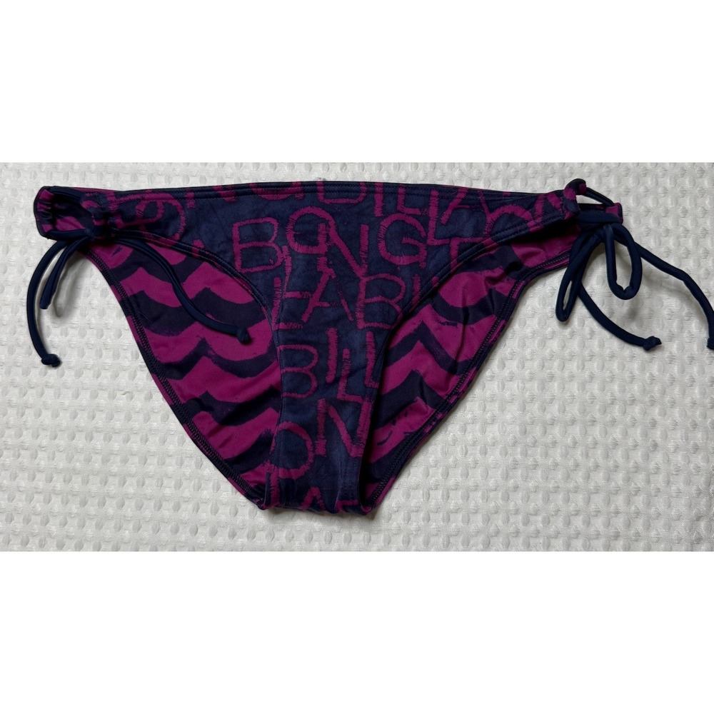 Billabong Reversible Bikini Bottom Swimwear Sz SM LOGO Side Tie Retro NWT